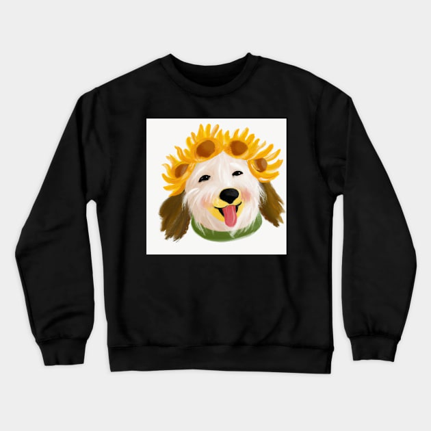 God with sunflower crown Crewneck Sweatshirt by Faeblehoarder